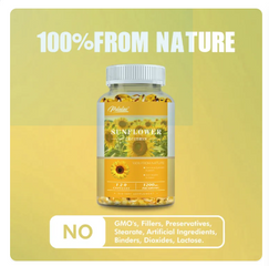 (30 viên) Thực phẩm bổ sung Lecithin hoa hướng dương Pslalae 1200mg, 100% từ thiên nhiên, hệ thống miễn dịch và sức khỏe làn da, 120 viên nang
