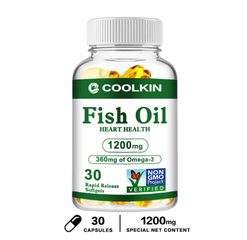 (60 viên) Viên nang dầu cá Coolkin OMEGA 3 giàu DHA & EPA cho trái tim khỏe mạnh Tăng cường trí não Cải thiện trí thông minh Cải thiện sức khỏe tim mạch