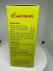 Eurosan Giảm ho, thông thoáng mủi họng, đau rát họng, khản tiếng, hắt hơi sổ mũi, cảm lạnh viên 100 ml