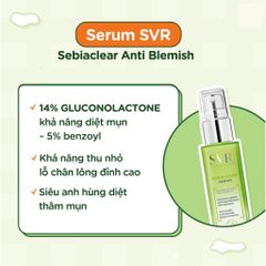 [HÀNG CÔNG TY] Tinh Chất Dưỡng Da SVR Sebiaclear Serum Làm Mờ Thâm Nám Giảm Mụn Kiềm Dầu Cấp Ẩm Chống Nhăn Mềm Mịn Da