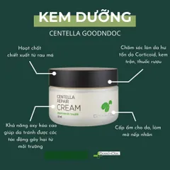 [HÀNG CÔNG TY] Kem Rau Má GoodnDoc Centella Repair Cream Dưỡng Ẩm Phục Hồi Giảm Thâm Nám Trắng Sáng Da Chống Lão Hóa