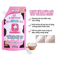 Muối Tắm Sữa Bò A Bonne Spa Milk Salt Tẩy Tế Bào Da Chết Dưỡng Ẩm Body Cơ Thể Trắng Sáng Mềm Da Abonne Thái Lan 350g