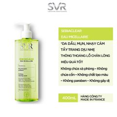 [HÀNG CÔNG TY] Nước Tẩy Trang Cho Da Dầu Mụn SVR Sebiaclear Eau Micellaire Làm Sạch Sâu Loại Bỏ Dầu Nhờn 75ml / 400ml