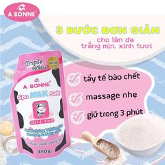Muối Tắm Sữa Bò A Bonne Spa Milk Salt Tẩy Tế Bào Da Chết Dưỡng Ẩm Body Cơ Thể Trắng Sáng Mềm Da Abonne Thái Lan 350g