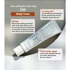 Kem dưỡng 345 Relief Cream Dr.Althea Phục Hồi Cấp Ẩm Làm Dịu Da Dưỡng Trắng Sáng Bảo Vệ Da - 50ml