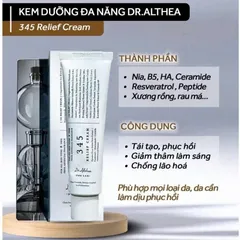 Kem dưỡng 345 Relief Cream Dr.Althea Phục Hồi Cấp Ẩm Làm Dịu Da Dưỡng Trắng Sáng Bảo Vệ Da - 50ml