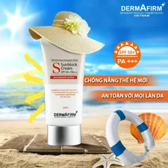 HÀNG CÔNG TY - Kem Chống Nắng Dermafirm Sun Block Cream SPF50+PA+++ Y Khoa Không Nhờn Rít Cho Da Dầu, Khô, Mụn, Nhạy Cảm