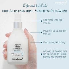 HÀNG CÔNG TY - Sữa Dưỡng Cấp Nước Dermafirm Hydro Fresh Formula Tinh Chất Hydro Tươi Dưỡng Ẩm Cấp Tốc Da Mặt