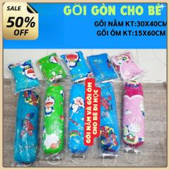 HCM Gối Nằm Cho Bé vải Cotton Mềm Mại Kèm Ruột Gối Gòn Bé Trai Gái-Gối Nằm Cho Trẻ Em