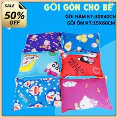 HCM Gối Nằm Cho Bé vải Cotton Mềm Mại Kèm Ruột Gối Gòn Bé Trai Gái-Gối Nằm Cho Trẻ Em