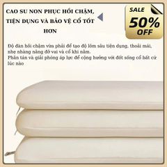 Gối cao su non cao cấp chống đau mỏi vai gáy mềm mại, thoáng khí kích thước 40x60cm