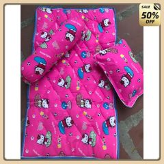 [HCM] Set nệm cho bé đi học mẫu giáo, bộ nệm gối đi nhà trẻ chất cotton thấm hút mồ hôi cho bé 1-6 tuổi