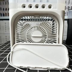 Quạt Phun Sương Mini Để Bàn,Quạt Điều Hòa Hơi Nước Có Đèn LED 7 Màu Dung Tích 600ml,Chế Độ Hẹn Giờ