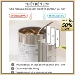 Ly giữ nhiệt iced americano inox 304 cao cấp chống gỉ 600ml, cốc uống nước giữ nhiệt có ống hút tiện lợi