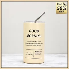 Ly giữ nhiệt iced americano inox 304 cao cấp chống gỉ 600ml, cốc uống nước giữ nhiệt có ống hút tiện lợi