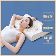 Gối cao su thiên nhiên massage cổ, giảm đau cổ vai gáy, lưu thông máu, giảm ngủ ngáy