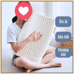 Gối cao su thiên nhiên massage cổ, giảm đau cổ vai gáy, lưu thông máu, giảm ngủ ngáy