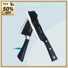 Combo 2 dao thép nhật nhà bếp siêu bén lưỡi vân chống dính,Combo 2 Dao Nhật vân Gỗ