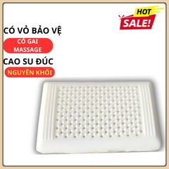 [BH 1NĂM] Gối Cao Su Ôm Đúc Nguyên Khối 100% cao su thiên nhiên Cao Cấp Có Gai Massage Vai Cổ Gáy, hỗ trợ vai gáy