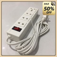 Ổ cắm điện dây dài 3m có công tắc 4 lỗ. Ổ cắm điện loại tốt , Ổ cắm chống cháy 2200W có nhíp đàn hồi