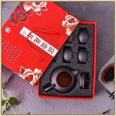 Bộ Ấm Trà Tử Sa Cao Cấp Gồm 1 Bình Kèm 6 Ly - Sang Trọng - Quái Phái. Có Hộp