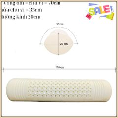 Ruột gối ôm cao su non nguyên khối size 35x100cm, chất liệu đàn hồi chống xẹp lún rất tốt - GỐI ÔM CAO SU NON