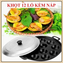 Khuân bánh khọt 8 lỗ và12 lỗ bánh .Khuân Chống Dính Sài Tiện  lợi Kèm Nắp Đậy