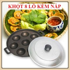 Khuân bánh khọt 8 lỗ và12 lỗ bánh .Khuân Chống Dính Sài Tiện  lợi Kèm Nắp Đậy