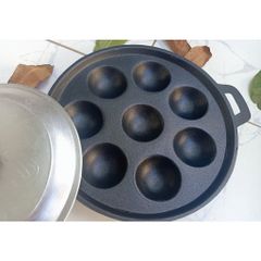 Khuân bánh khọt 8 lỗ và12 lỗ bánh .Khuân Chống Dính Sài Tiện  lợi Kèm Nắp Đậy