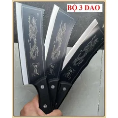COMBO 3 Dao Làm Bếp Cao Cấp Cán Nhựa. Lưỡi Dao Sắc Bén, Là Trợ Thủ Đắc Lực Của Mọi Nhà