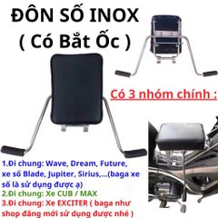 Ghế ngồi xe máy yên nệm không tựa XE SỐ - Yên Nệm, Không Tựa, Có Gác Chân, An Toàn Cho Bé