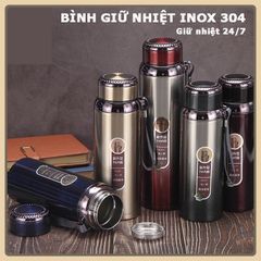 Bình Giữ Nhiệt Nóng - Lạnh cao cấp - Inox 316 loại 1000ml loại  nắp kim cương