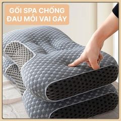 ComBo 2 Gối Massage, Gối Mát-Xa Công Thái Học 500g Giúp Nâng Đỡ Cổ Chống Đau Mói Cổ Vai Gáy Kích Thước 40x60cmcm