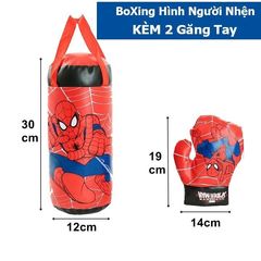 Túi Đấm Bốc Boxing Người Nhện + Tặng 2 Găng Tay Cho Bé chất liệu da mềm an toàn cho bé khi chơi