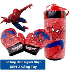 Túi Đấm Bốc Boxing Người Nhện + Tặng 2 Găng Tay Cho Bé chất liệu da mềm an toàn cho bé khi chơi