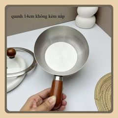 COMBO 2 Nồi Inox 304 Mini Có Tay Cầm Cân Gỗ Cao Cấp, KÍCH THƯỚC 14cm Bát Mì Tức Thì, Bát Salad, Nồi Súp, Lấu Ăn Dặm
