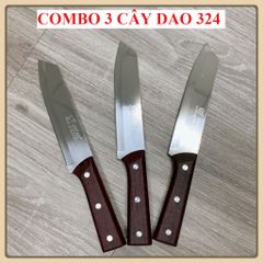 Bộ 3 Dao Nhật ASAKH JAPAN 324 Cán gỗ chiều dài 28cm siêu bén