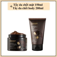 Tẩy Da Chết Mặt Cà Phê Đắk Lắk Cocoon Cho Làn Da Mềm Mại Rạng Rỡ 150ml và body 200ml