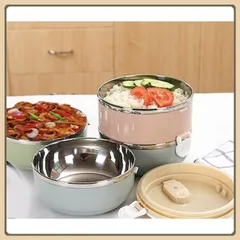 [HÀNG MỚI] Hộp đựng cơm lúa mạch giữ nhiệt 2 tầng , camen ruột inox 2 tầng ,túi cơm giữ nhiệt 2 tầng
