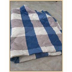 Chăn hè kẻ caro chần bông đắp 2 mặt mền size 1m6 x 2m chất liệu cotton thoáng mát