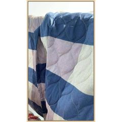 Chăn hè kẻ caro chần bông đắp 2 mặt mền size 1m6 x 2m chất liệu cotton thoáng mát