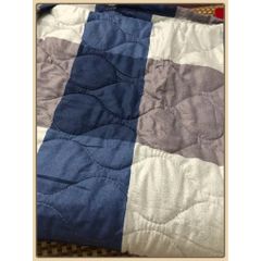 Chăn hè kẻ caro chần bông đắp 2 mặt mền size 1m6 x 2m chất liệu cotton thoáng mát