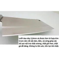 Dao Bếp Nhật Chặt Xương Seki Nhật Bản, Dao Chặt Thái Xương Đúc Nguyên Khối Inox 304 Không Gỉ