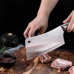 Dao chặt xương, chặt gà, chặt vịt, băm thịt làm bằng inox chống rỉ - Dao Inox chặt xương