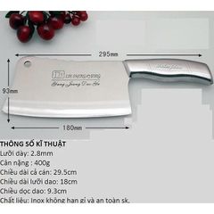 Dao chặt xương, chặt gà, chặt vịt, băm thịt làm bằng inox chống rỉ - Dao Inox chặt xương