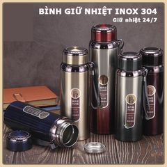 Bình Giữ Nhiệt Cao Cấp Nóng - Lạnh Cao Cấp 316 không gỉ - Loại 1000ml nắp kim cương