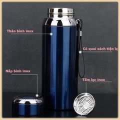 Bình Giữ Nhiệt Cao Cấp Nóng - Lạnh Cao Cấp 316 không gỉ - Loại 1000ml nắp kim cương