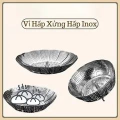 Vỉ Hấp Xửng Hấp Inox Chống Gỉ Tiện Lợi Đường Kính 23 Cm,Vỉ Rổ Hấp Bánh Bao Hấp Cá Hấp Khoai Inox Xếp Tròn Gấp Gọn