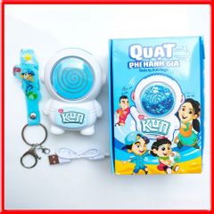 Quạt kun phi hành gia Quạt sạc mini cầm tay tích điện có cáp sạc dây đeo nhỏ gọn làm móc khoá