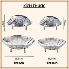 Vỉ Hấp Xửng Hấp Inox Chống Gỉ Tiện Lợi Đường Kính 23 Cm,Vỉ Rổ Hấp Bánh Bao Hấp Cá Hấp Khoai Inox Xếp Tròn Gấp Gọn